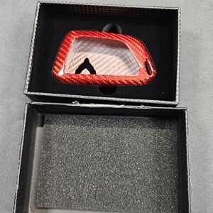 REAL RED CARBON FIBER KEY FOB CASE COVER FOR 2020-24 CORVETTE C8